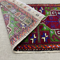 手織りトルコ絨毯 123x54cm ヴィンテージラグ 7枚目の画像