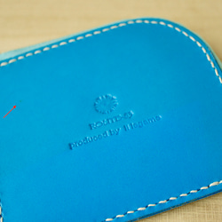 【在庫限り】【アウトレット】【春財布】虹色ファスナー 青空ブルーのシンプル・ウォレット　 6枚目の画像