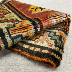 手織りトルコ絨毯 71x48cm ヴィンテージラグ 9枚目の画像