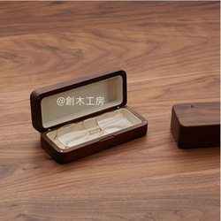 木製 メガネケース 眼鏡 小物入れ 収納ケース 名入れ チェリー材 ウォールナット材 贈り物 1枚目の画像