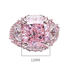 10カラット ピンク 高炭素ダイヤモンド キラキラ ゴージャス ラグジュアリー ワイドリング 5枚目の画像