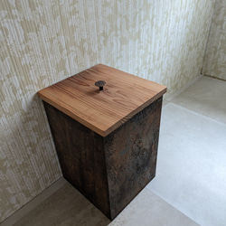 木製 ダストボックス 12L ブラック 2枚目の画像