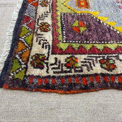 手織りトルコ絨毯 93x52cm ヴィンテージラグ 3枚目の画像