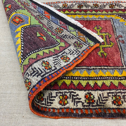 手織りトルコ絨毯 93x52cm ヴィンテージラグ 6枚目の画像