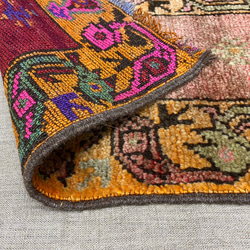 手織りトルコ絨毯 72x41cm ヴィンテージラグ 7枚目の画像