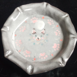 陶器　やきもの　猫の飾り皿 3枚目の画像