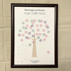 【桜の結婚証明書 ウェディングツリー 春婚】ゲスト参加型 7枚目の画像