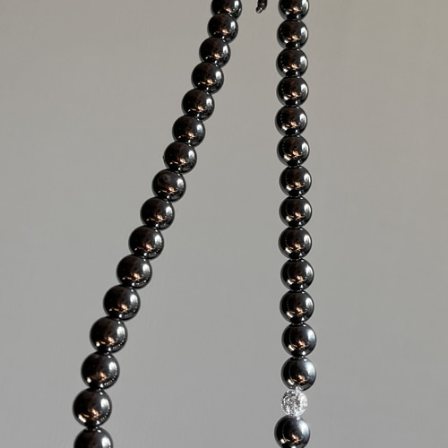 AAAテラヘルツ♡クラック水晶グレー♡ネックレス♡45㎝♡肩凝り首凝り  