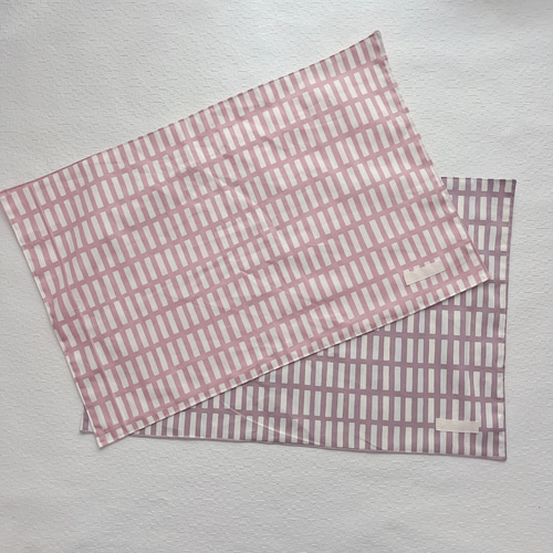 大判ランチョンマット 60×40 女の子 くすみカラー 格子柄 ピンク 紫  