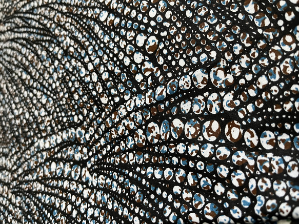 WOODIN アフリカ プリント生地 コットン ブラックパール「Perles 真珠」 4枚目の画像