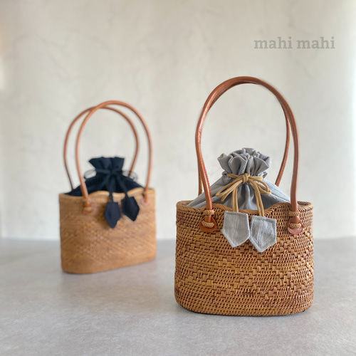 かごバッグ　和装　工芸品 夏祭り・浴衣にも◎ 大人の小さめシンプルかごバッグ♪ 和装