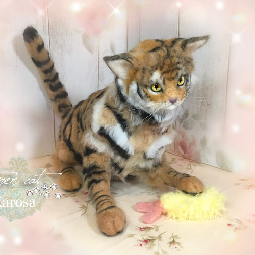 トイガー キャット 虎 猫 ねこじゃらし えび天 羊毛フェルト