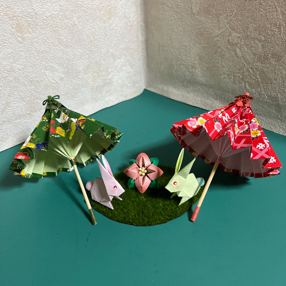 ハンドメイド和柄日傘ウサギ