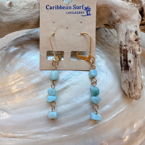 ラリマーピアス ピアス（フック・チェーン） Caribbean Jewelry 通販