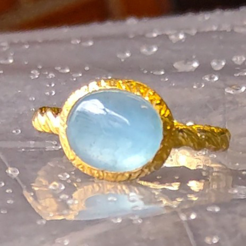 アクアマリン OVカボション 2.76ct ぽっちゃり石座 シルバーSV925