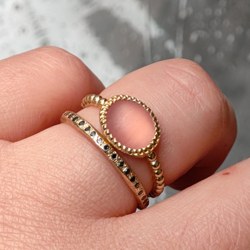 ロードクロサイト オーバルカボション 2.4ct マット シルバー