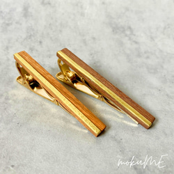 木と真鍮のネクタイピン（槌目） タイピン・カフス mokume 通販
