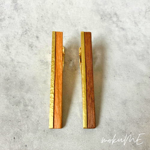 木と真鍮のネクタイピン（槌目） タイピン・カフス mokume 通販