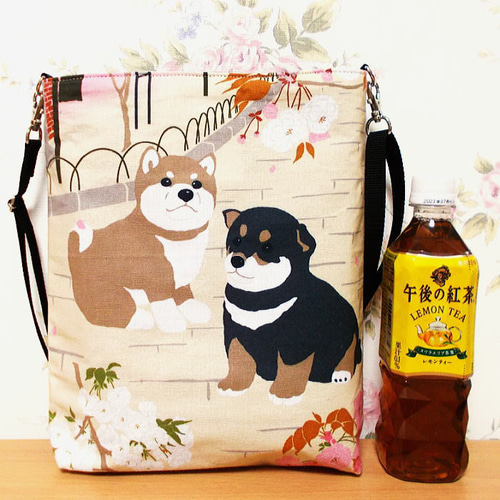 和柄ポシェット 春うらら お花見わんこ 豆しば サコッシュ