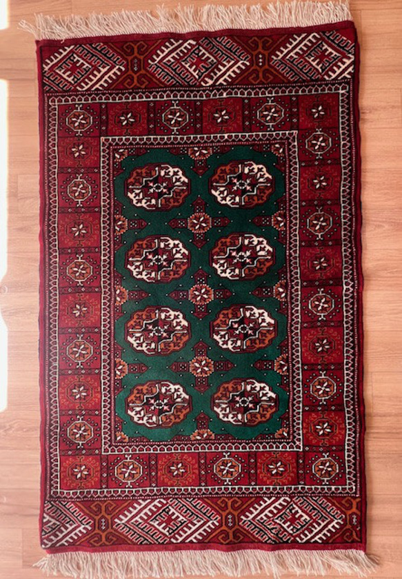 ペルシャ絨毯トルクメントライバルラグイラン手織り(13)