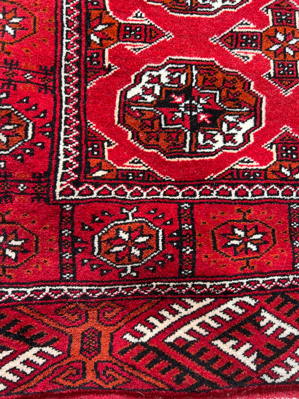 ●送料無料●トライバルラグ【トルクメン】No.58620　玄関マット・リビング・ベッドサイド 10枚目の画像