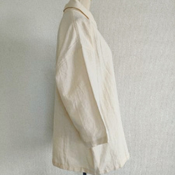 【特別価格】ヘンプコットン・くるみボタン・七分袖シャツ 3枚目の画像