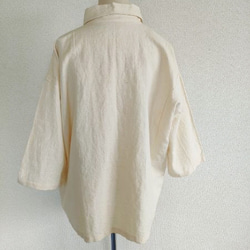 【特別価格】ヘンプコットン・くるみボタン・七分袖シャツ 4枚目の画像