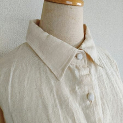 【特別価格】ヘンプコットン・くるみボタン・七分袖シャツ 2枚目の画像