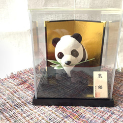 伝統織物のトップブランド塩沢織木目込み人形 　パンダＡ熊猫 6枚目の画像