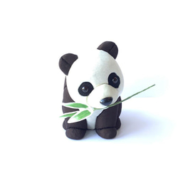 伝統織物のトップブランド塩沢織木目込み人形 　パンダＡ熊猫 2枚目の画像