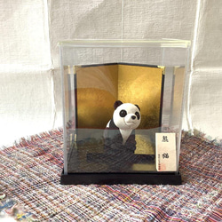 伝統織物のトップブランド塩沢織木目込み人形 　パンダＢ熊猫 6枚目の画像
