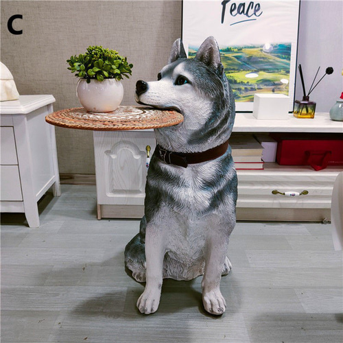 オブジェ 犬 トレイ 付き サイドテーブル おしゃれ かわいい  