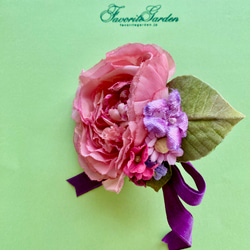 布花Grand corsage rose avec ruban 4枚目の画像