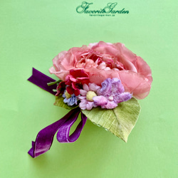 布花Grand corsage rose avec ruban 3枚目の画像