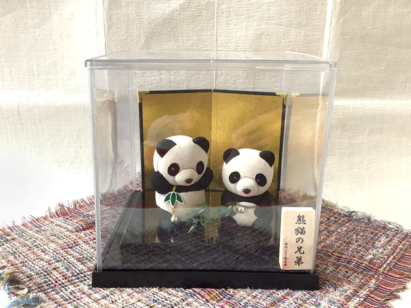 伝統織物のトップブランド塩沢織木目込み人形 　パンダの兄弟（C・Ｄ）熊猫兄弟 5枚目の画像
