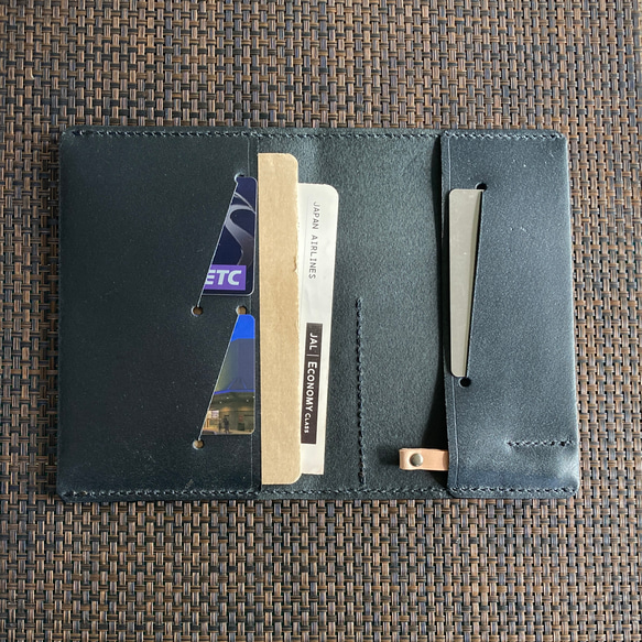 [右護照黑色皮革] 國際駕照與 SIM 卡護照套 PPC-06Rbk2 含鞣製皮革護照 240224 第2張的照片