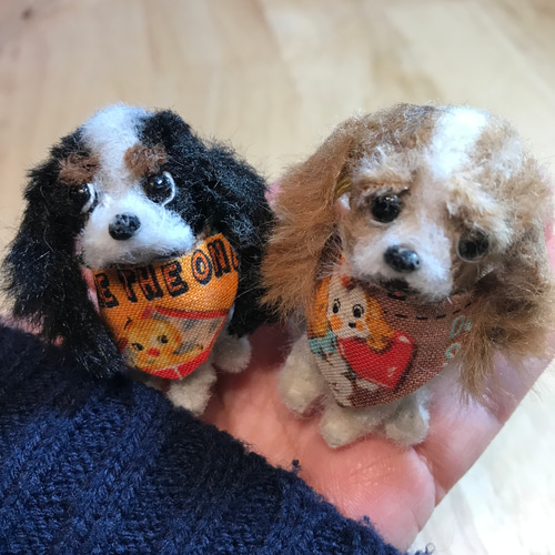 2匹のキャバリア＊モールアート ぬいぐるみ cookie 通販 17328027