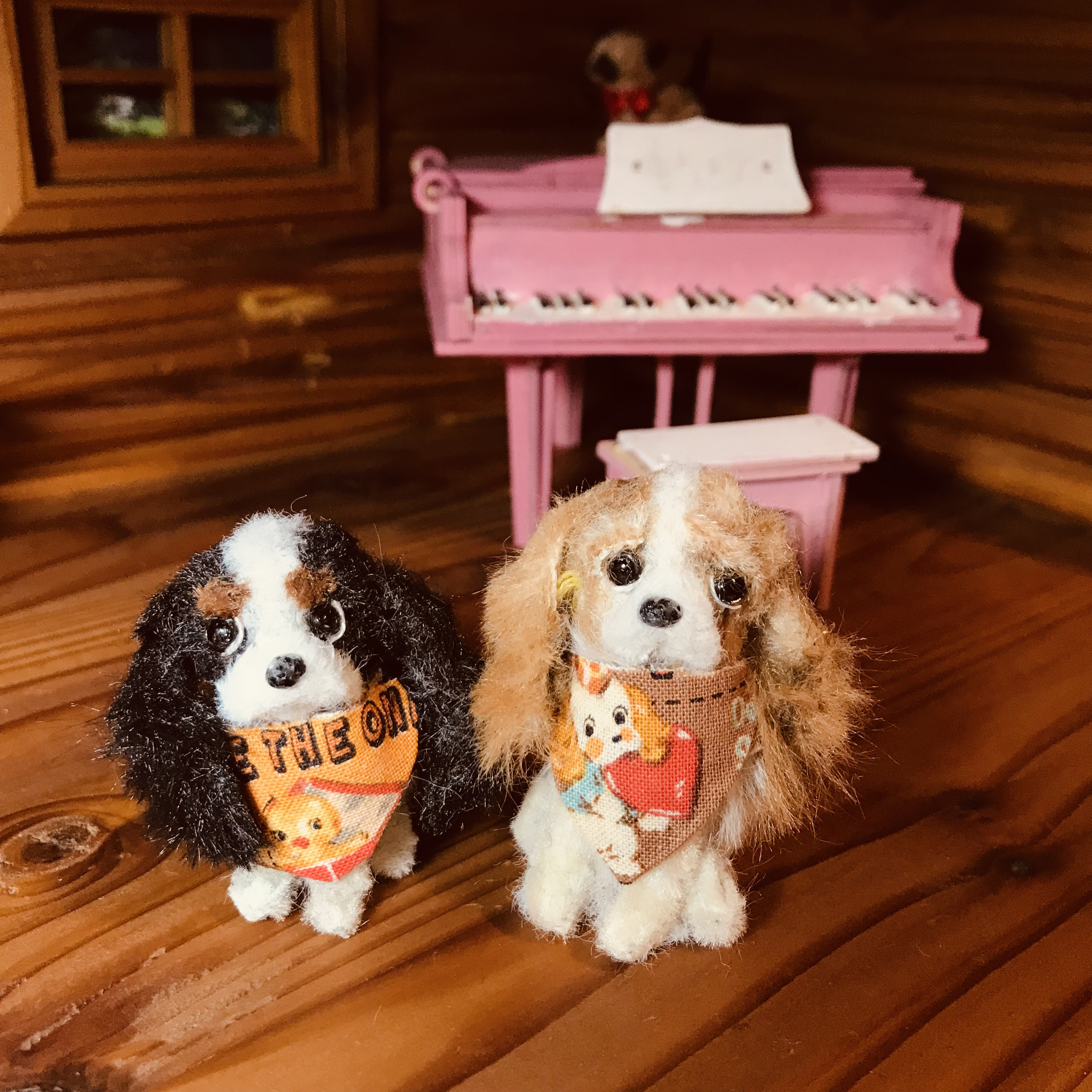 2匹のキャバリア＊モールアート ぬいぐるみ cookie 通販 17328027