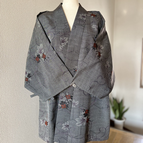 大島紬 作務衣 商標付 現品限り 絹 お洒落上衣 着物 yuki 通販