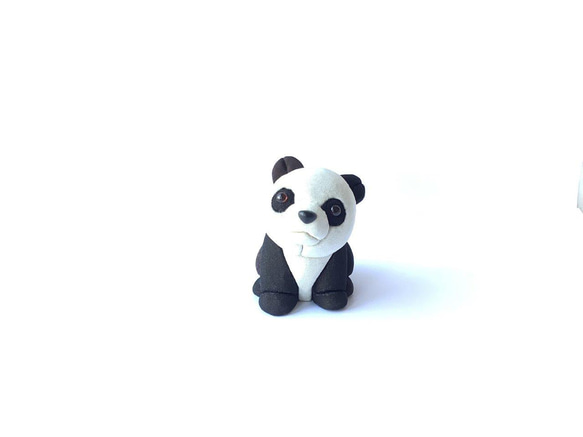 伝統織物のトップブランド塩沢織木目込み人形 　パンダの三兄弟（B・C・Ｄ）熊猫三兄弟 2枚目の画像