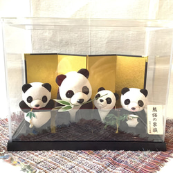伝統織物のトップブランド塩沢織木目込み人形 　　パンダの家族（A・B・C・Ｄ）熊猫ファミリー 7枚目の画像