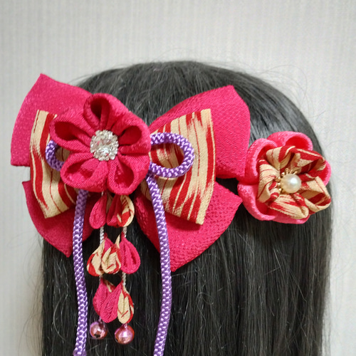 髪飾り 髪飾りピンク リボンピンク 卒業式リボン 卒業式髪飾り 成人式