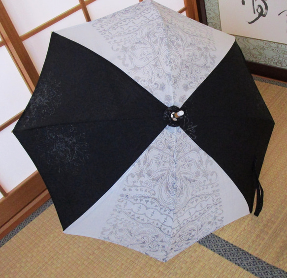 着物反物（麻入り）日傘・傘袋付き 1枚目の画像