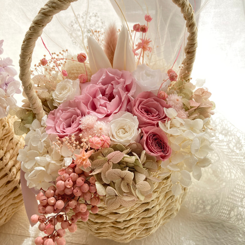 希少なチューリップのプリザーブドフラワーくすみピンク系