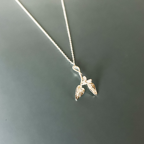 silverペンダント 和ハーブシリーズ ドクダミネックレス