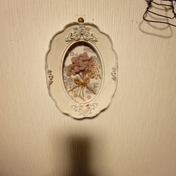 プリザあじさいのシャビーな額アレンジ＾＾壁飾り 3枚目の画像