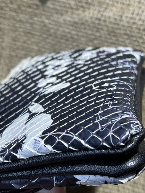 イタリア蛇革袋縫い　ミニダブル財布 15枚目の画像