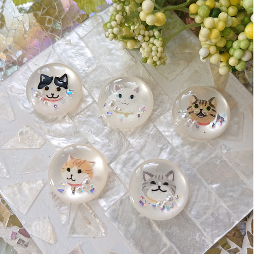 在庫処分価格】くまちゃんティアラ☆6個 k42 クマ/ボタン/カボション 