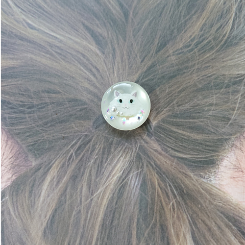 猫のカボション☆6個 z54 オレンジ/ネコ/動物/ボタン/カボション 猫の