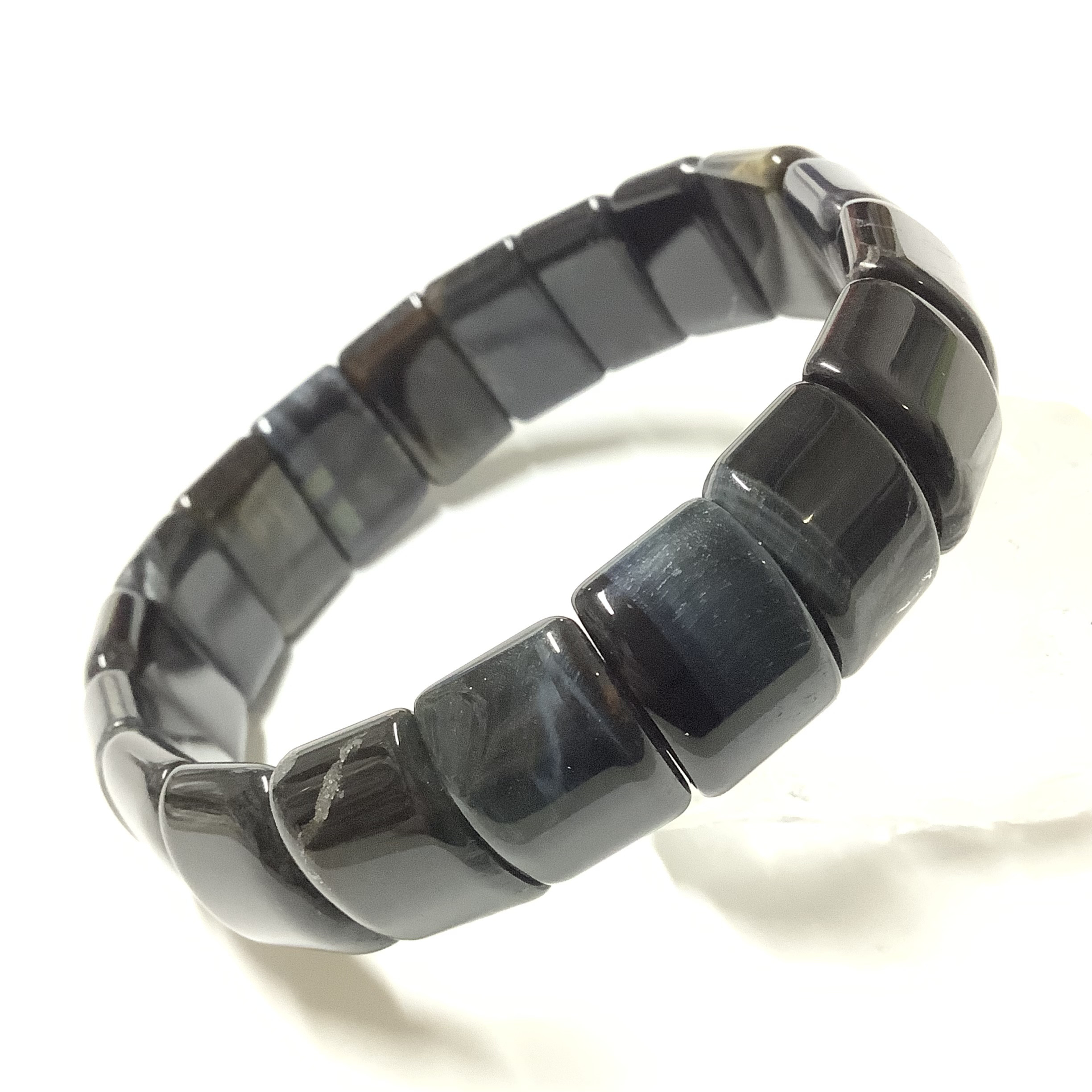 一点物☆送料無料 ヒーリングストーン 天然石 ホークスアイ(ブルータイガーアイ) ブレスレット バングル